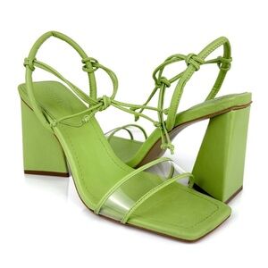 Schutz Gianna Neon Lime heels Size 8.5‎